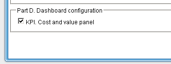 Figure: KPI Dashboard configuration.